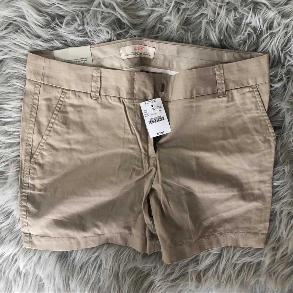 JCREW Khaki 5inch inseam Chino Shorts Size 6 NWT